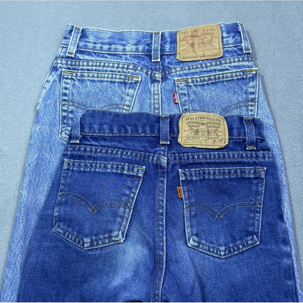 Lot Of 2 VINTAGE Levis Jeans Boys 12R (22x27) Made In USA Orange Tab Rodeo Ranch